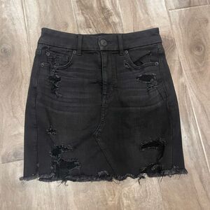 AE Ne(x)t Level Stretch Denim Mini Skirt; Black Wash; Size 2